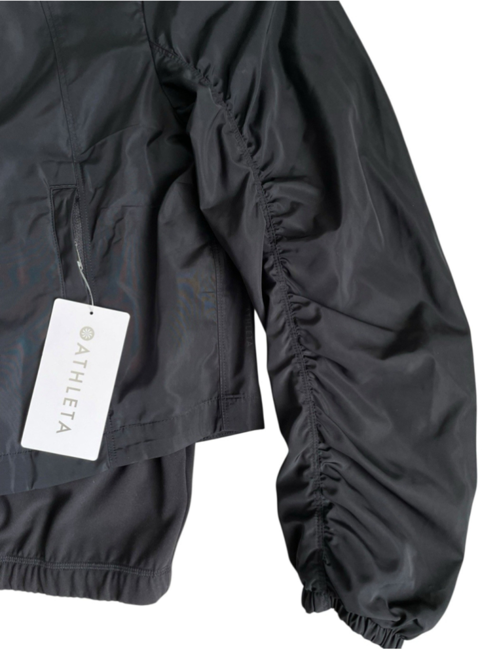 NWT ATHLETA Wayfarer Bomber Jacket Women's Size Small Black Full Zip - Picture 7 of 14